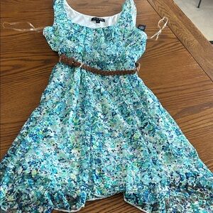 As U Wish Blue and Green Patterned Juniors Dress Size Small Junior/9